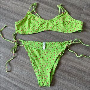 Green Floral Bikini Set